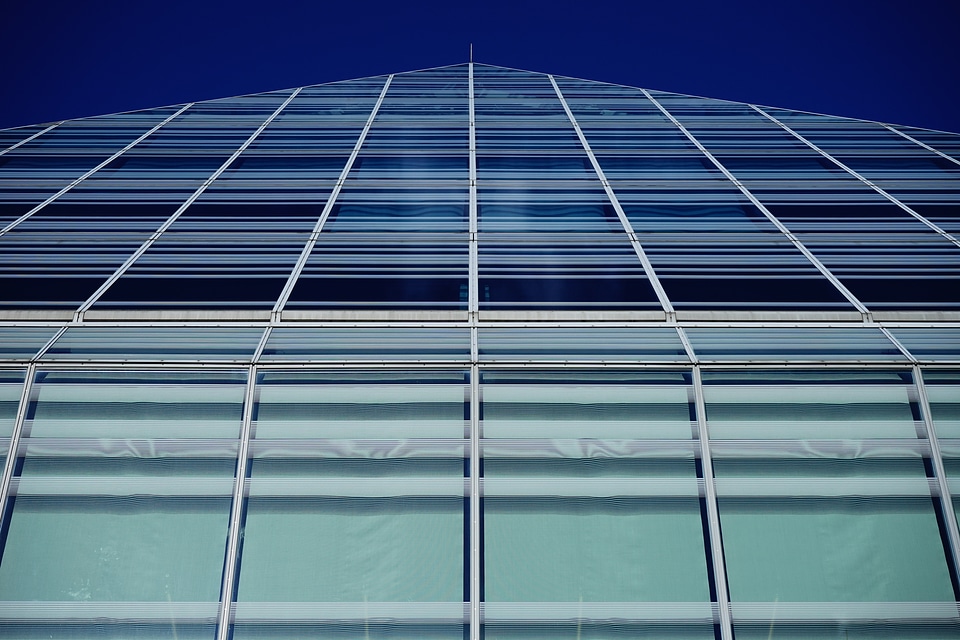 Building glass pyramid ulm
