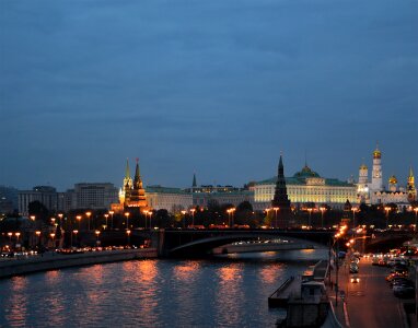 The kremlin night city city ​​lights photo