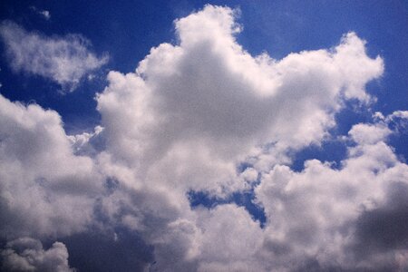 Blue sky clouds horizon sun