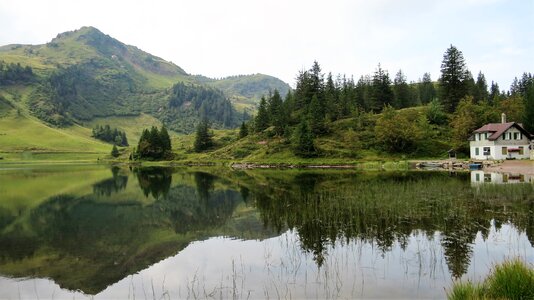 Landscape mountain reflection