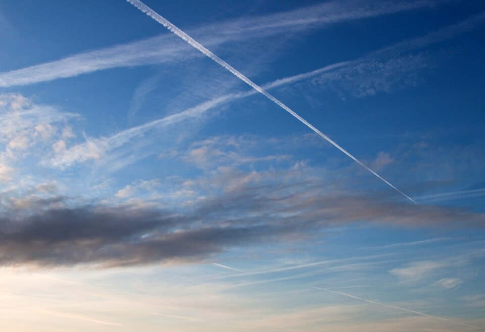 Blue blue sky clouds horizon