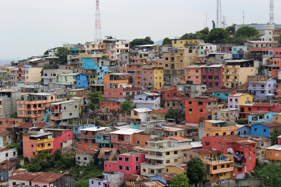 Colourful houses south america house facade photo