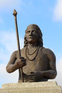 Blue sky statue indian summer