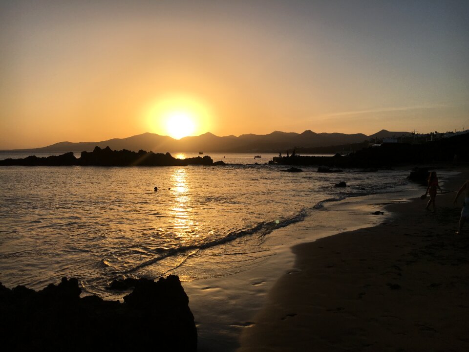 Sunset lanzarote beach