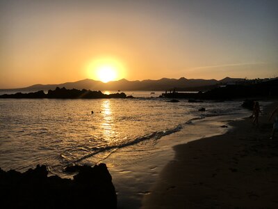 Sunset lanzarote beach