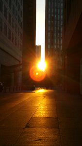 Street view sunset light and shadow