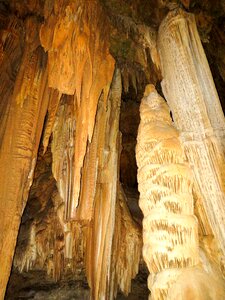 Natural cavern stalactite photo
