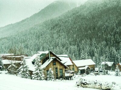 Frozen cabin nature photo