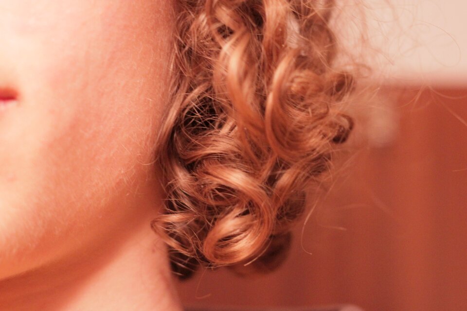 Blond curly long hair