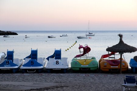 Boat dusk after work