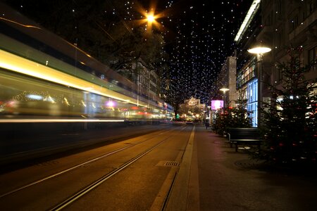 Tram zurich main station lamp photo