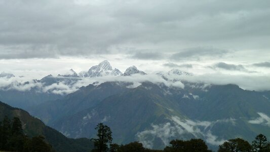 Mountain trekking peak photo