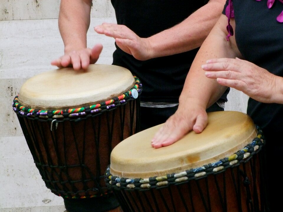 Musician djembe instrument