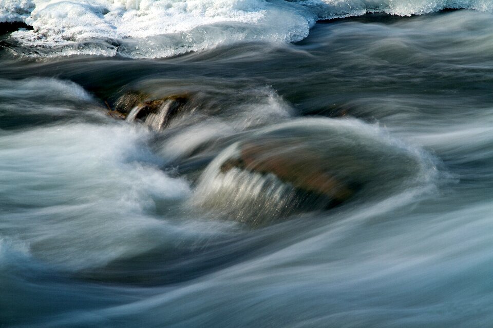 Ice water frozen