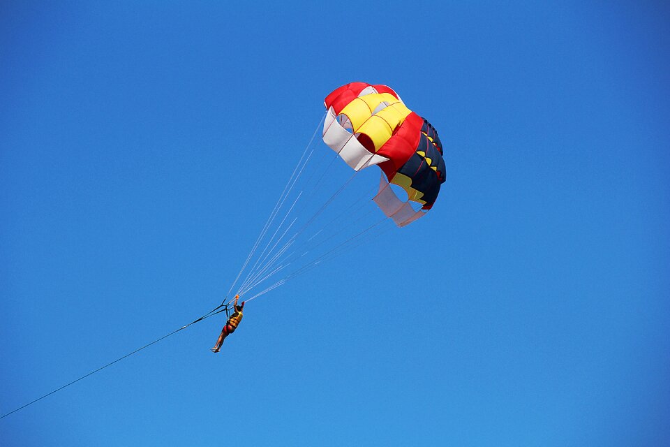 Heaven blue parasailing