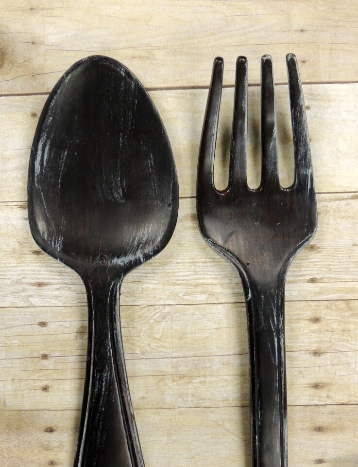 Fork and spoon rustic dining