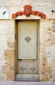 Old door stone wall france photo