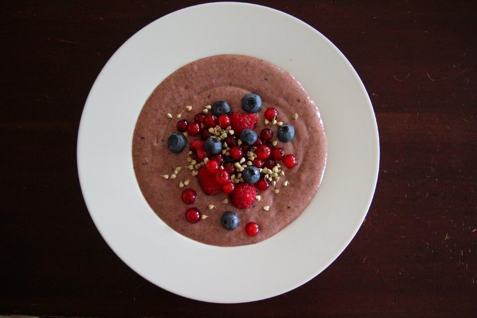 Blueberries flax seed pudding