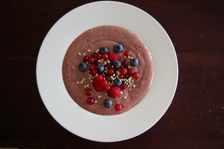 Blueberries flax seed pudding