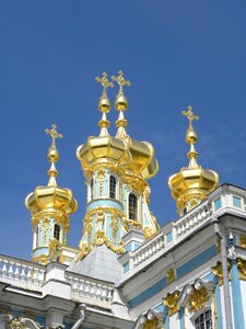 Palace of catherine the great gold blue sky