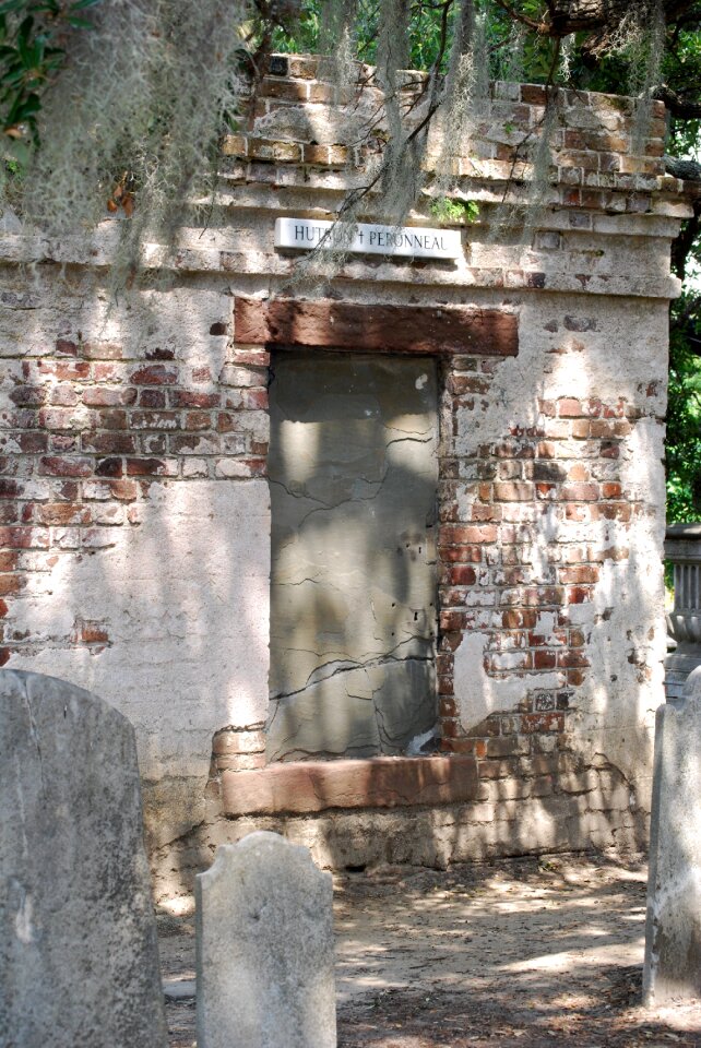 Historic brick vault burial