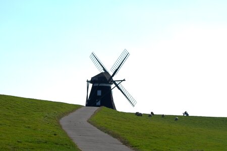 Windmill pellworm north sea photo