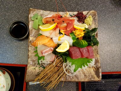 Sashimi raw fish japanese photo