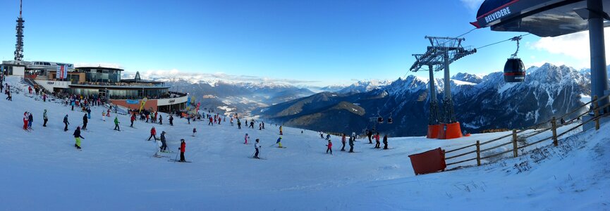 Dolomites tops ski slope photo