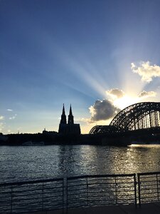 Rhine cologne cathedral sky photo