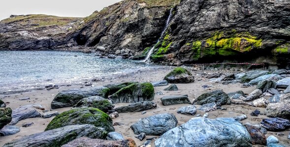 Coast cornwall cliffs photo