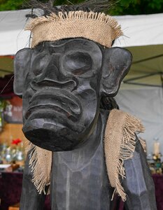 Wood sculpture servant african figure photo