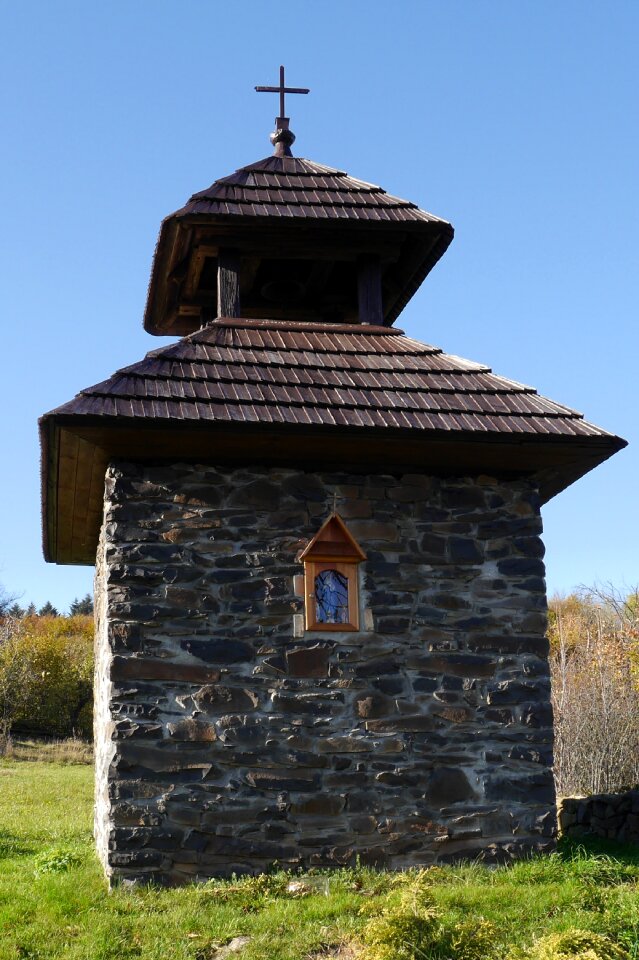 Stone architecture wooden roof photo