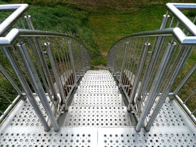 Handrail steel lines photo