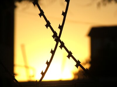 Haydarpaşa barbed wire sunset