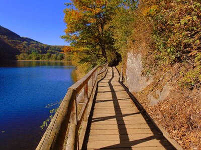 Trail boardwalk near hengebach castle