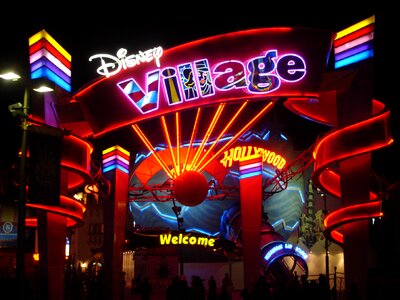 Disneyland paris theme neon photo