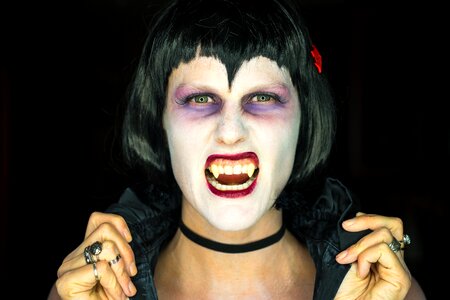Halloween girl face photo