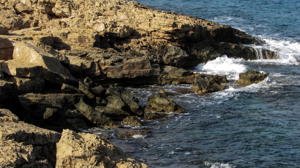 Rock sea coastline photo