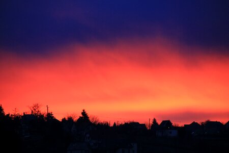 Sunrise morning sky red