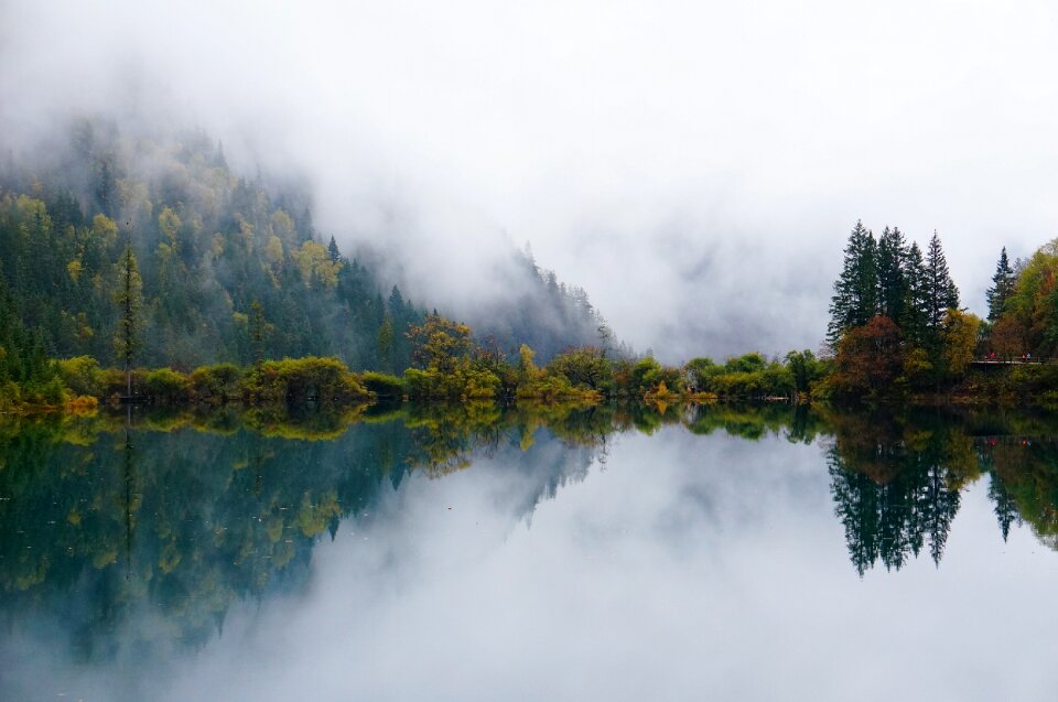 Lake early in the morning landscape photo