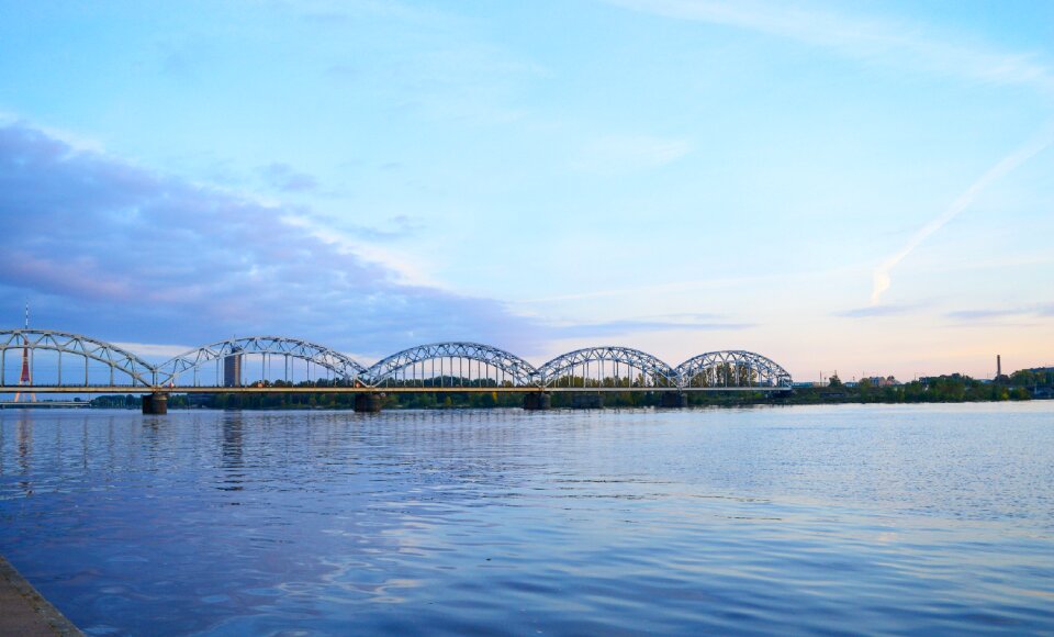 Daugava river bridge in riga showplace