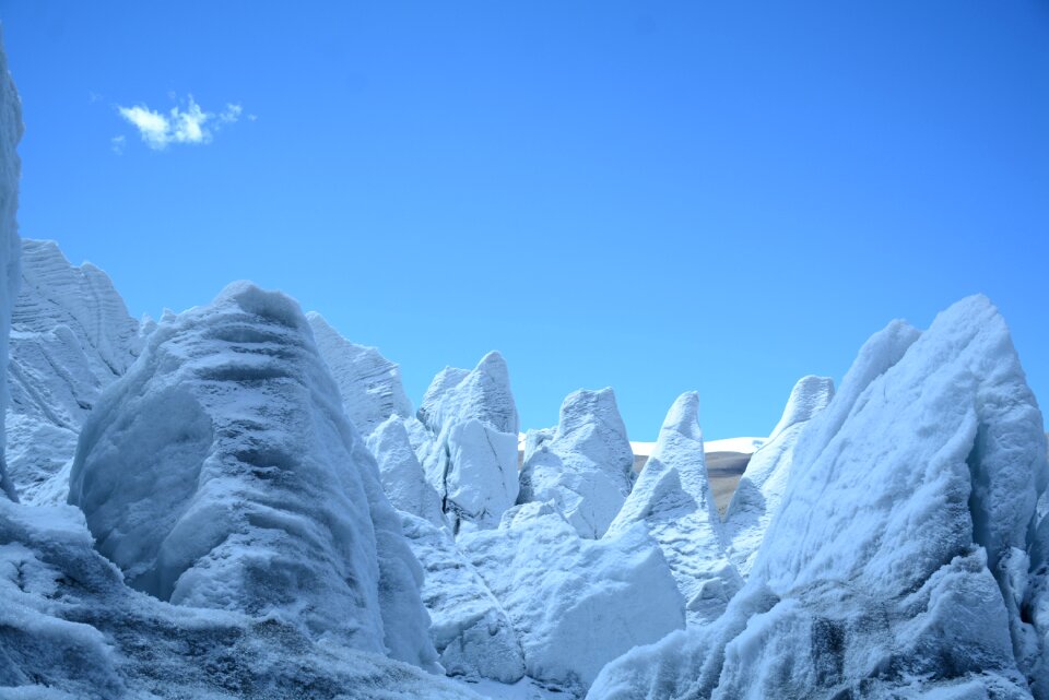 Blue sky glacier snow mountain