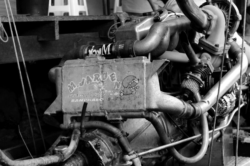 Boat old black and white