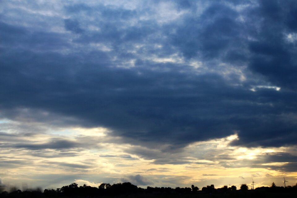 Dark clouds clouds form covered sky