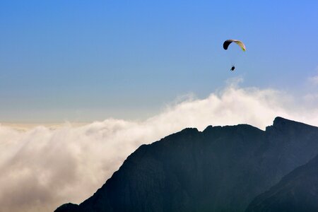 Parachute extreme sport takeoff