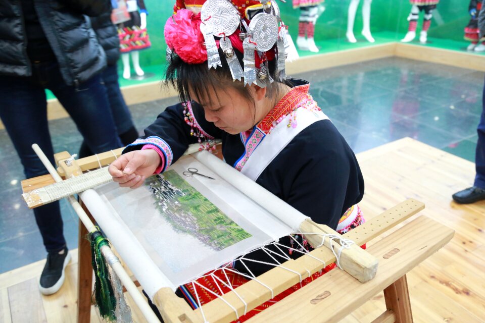 Character embroidery woman