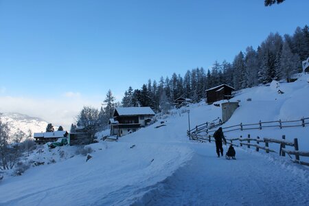 Winter alpine landscape photo