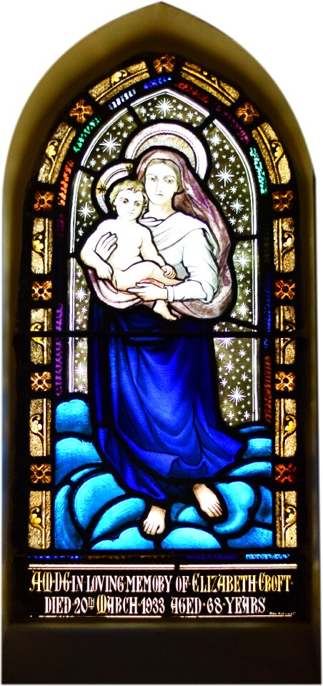 Stained glass window glass stained