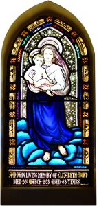 Stained glass window glass stained