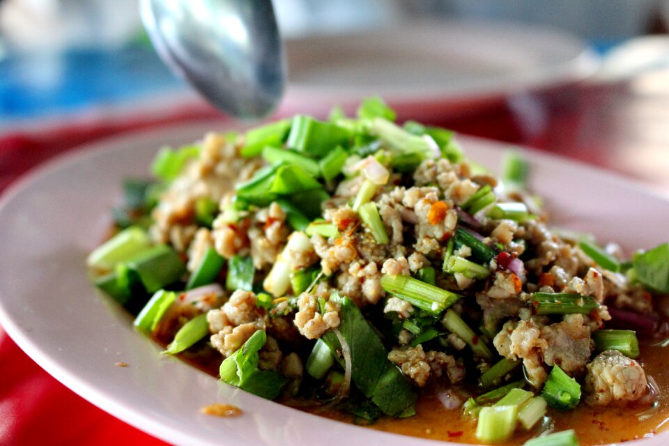 Isan food plate green